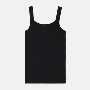 Ribbed Cotton Tank Top – NERO | Canotta in Costina - ELLY