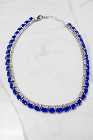 Royal Sapphire Crystal Necklace – Argento - ELLY