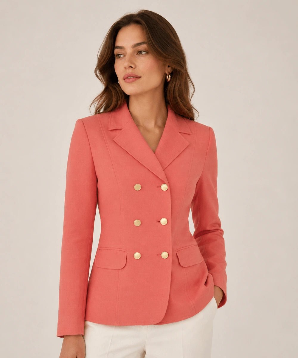 pastel salmon colored blazer