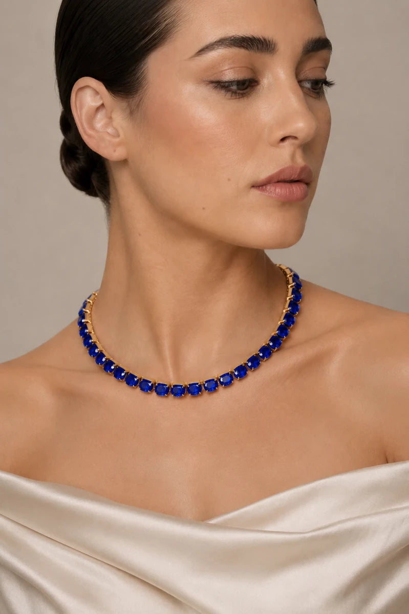 Sapphire Royale Tennis Necklace - ELLY