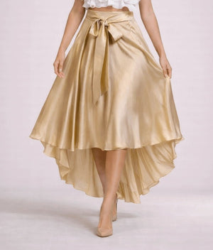 Satin Elegance High - Low Skirt - ELLY