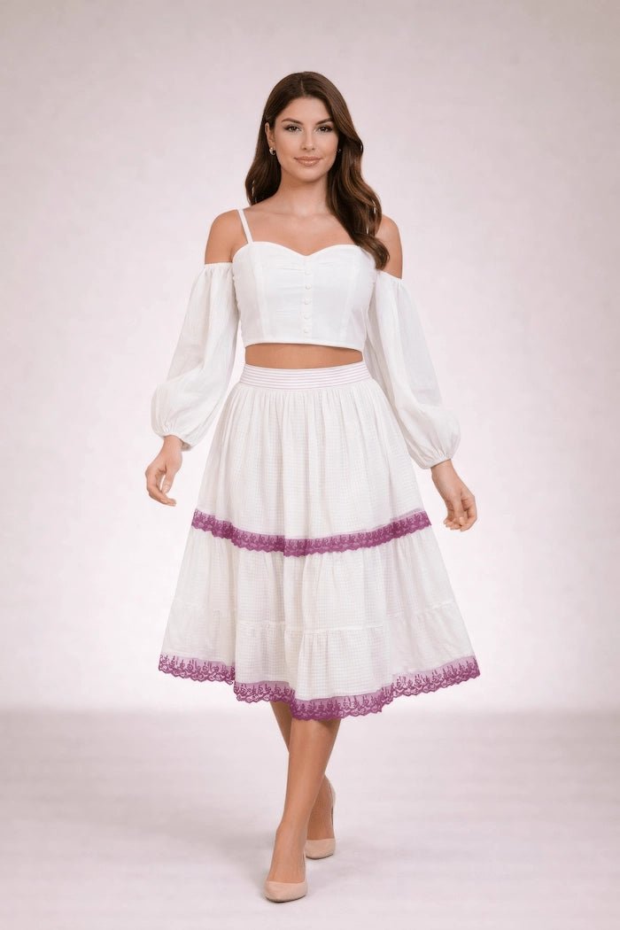 Serene Surplice Above - the - Knee Skirt - ELLY