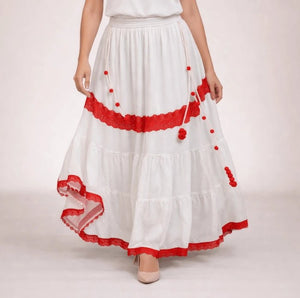 Serene Surplice Embroidered Maxi Skirt - ELLY