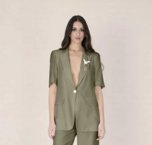 Short Sleeve Tailored Jacket – Verde - ELLY