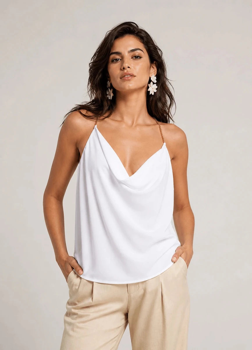 Silk Satin Cowl Neck Camisole – Luce - ELLY