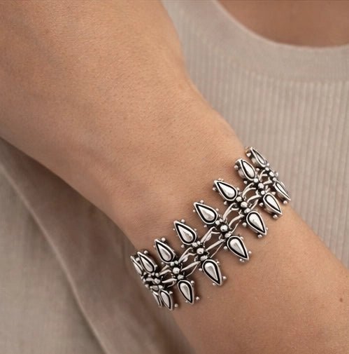 Silver plated brass bracelet - ELLY