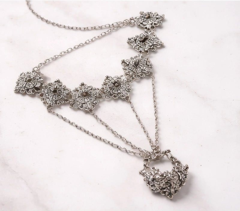 Silver plated brass bracelet ring - ELLY