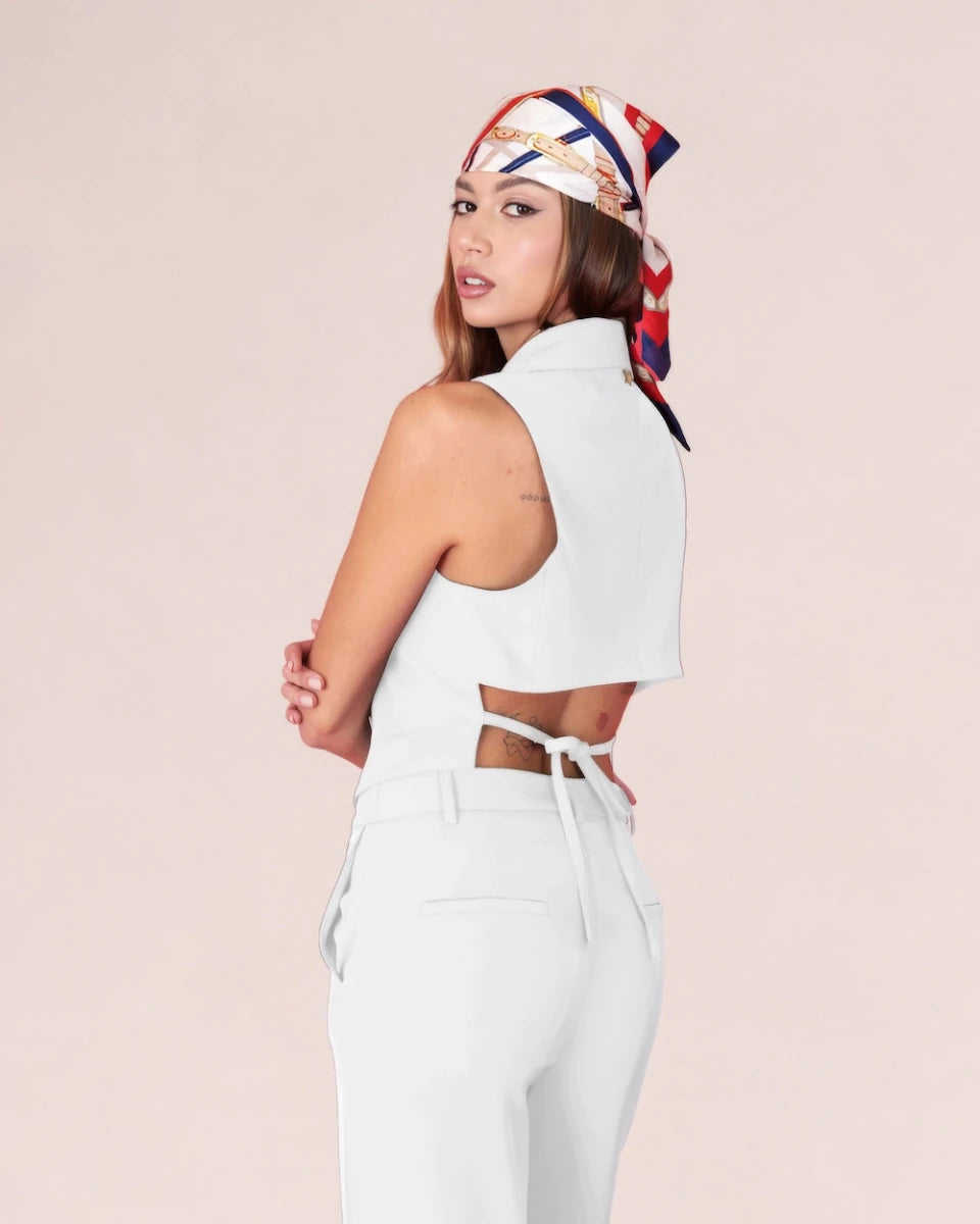 Tailored Open - Back Gilet – BIANCO - ELLY
