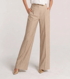 Tailored Wide - Leg Pants Beige - ELLY