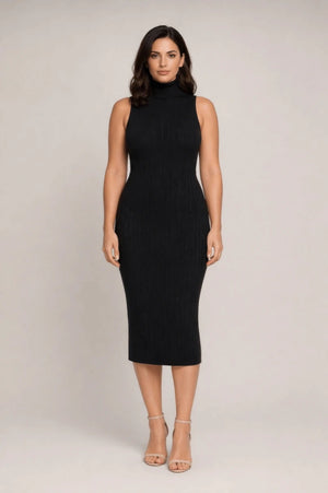 Treccia Turtleneck Knit Dress - ELLY