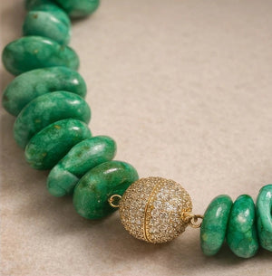 Turquoise & Cuarzo Verde Statement Necklace – 18K Gold Plated - ELLY