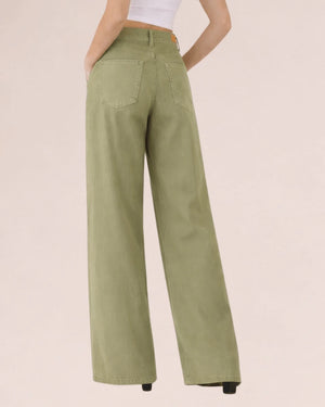 VerdeSalvia Wide - Leg High - Waisted Pants - ELLY