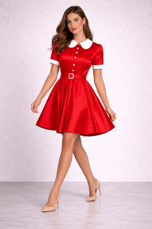 Vintage Whimsical Rouge Dress - ELLY