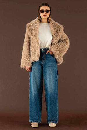 Wide - Leg Frayed Hem Jeans - ELLY