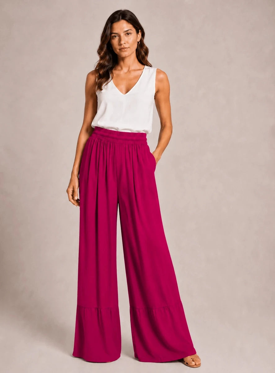 Wide - Leg Pants – Fuchsia - ELLY