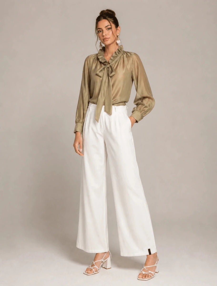 Wide - Leg Tailored Pants - ELLY