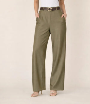Wide - Leg Tailored Pants – Verde - ELLY