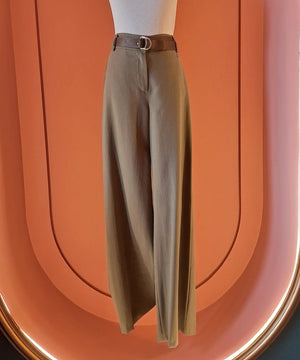 Wide - Leg Tailored Pants – Verde - ELLY