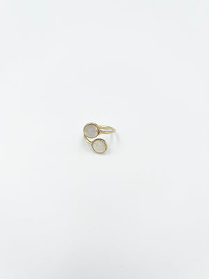 18 karat gold plated brass ring featuring a striking baroque stone - ELLY