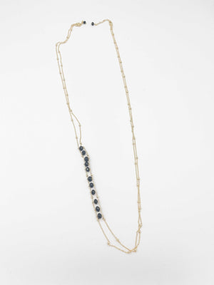 18k gold-plated necklace with crystal ornaments - ELLY