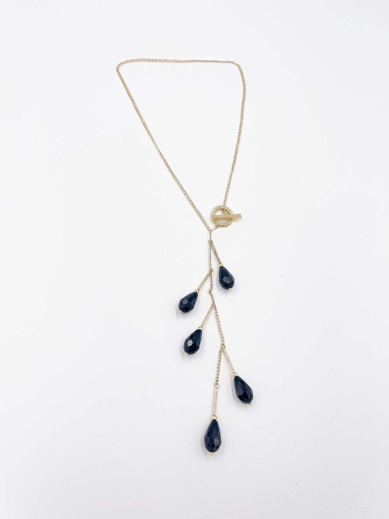 Black Preciosa Czech Crystal 18 Karat Gold-Plated Brass necklace - ELLY