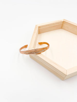 Copper bracelet coated in rose gold rhodium - ELLY