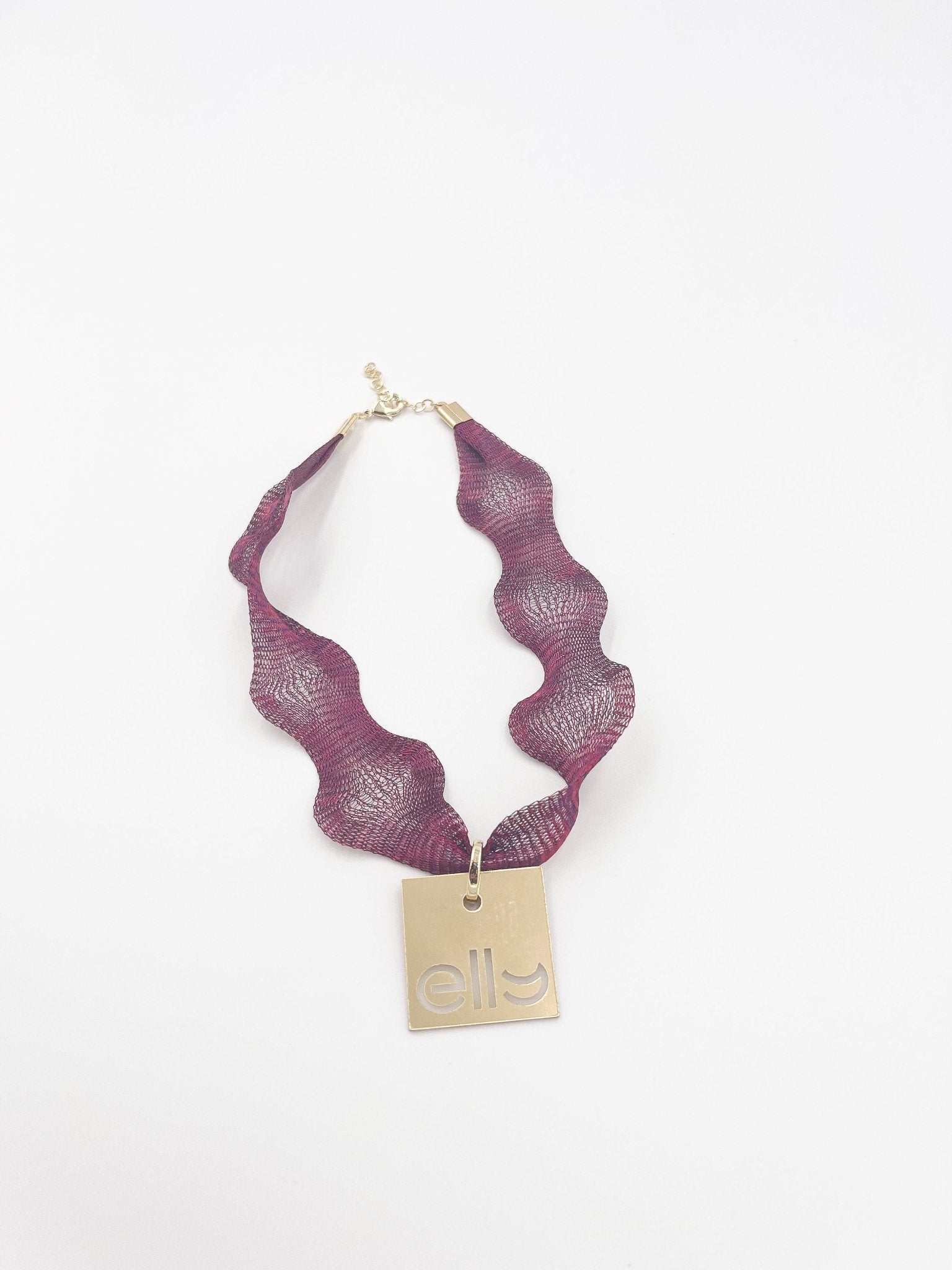 Fil Metallic necklace with 18 Karat gold plated brass chain - ELLY