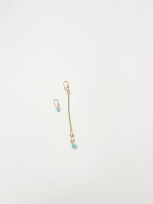 Light Blue Ornament 18-Karat Gold-Plated Brass Earrings - ELLY