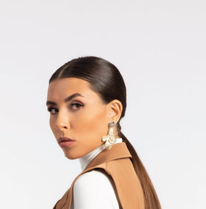 Rhodium Coated Copper Earrings - ELLY