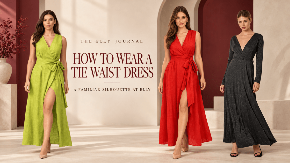 How to Wear a Tie Waist Dress: A Familiar Silhouette at ELLY - ELLY