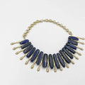 18 karat gold plated brass necklace with purple sodalite stones - ELLY