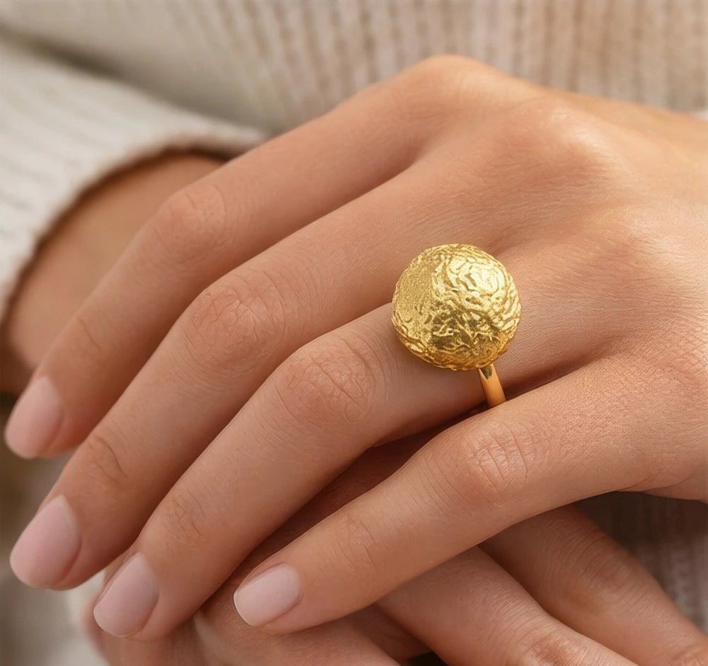 18 karat gold plated copper ring - ELLY