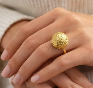 18 karat gold plated copper ring - ELLY
