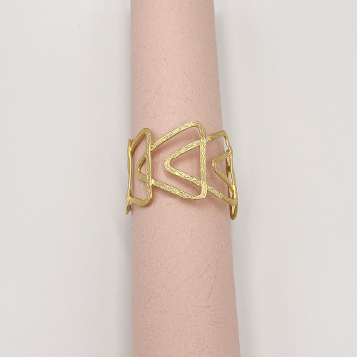 18 Karat Gold Plated Brass Triangle Link Bracelet - ELLY