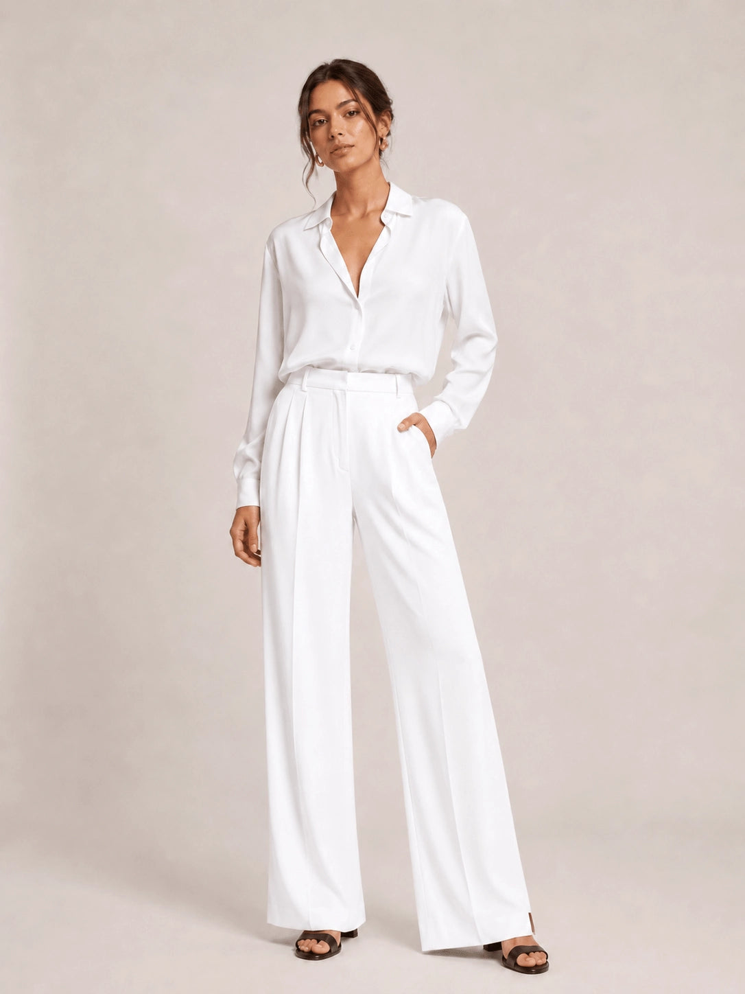 Tailored Straight-Leg Pants – Panna
