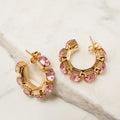 Rosa Royale Crystal Hoop Earrings