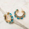 Capri Azure Crystal Hoop Earrings