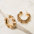 Champagne Lumière Crystal Hoop Earrings