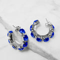 Royal Sapphire Crystal Hoop Earrings – Argento
