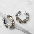Champagne Crystal Hoop Earrings – Argento