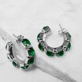 Emerald Crystal Hoop Earrings – Argento