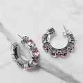 Light Rosa Crystal Hoop Earrings – Argento