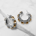 Champagne Crystal Hoop Earrings – Argento