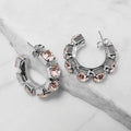 Light Peach Crystal Hoop Earrings – Argento
