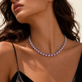 Light Rosa Crystal Necklace – Argento