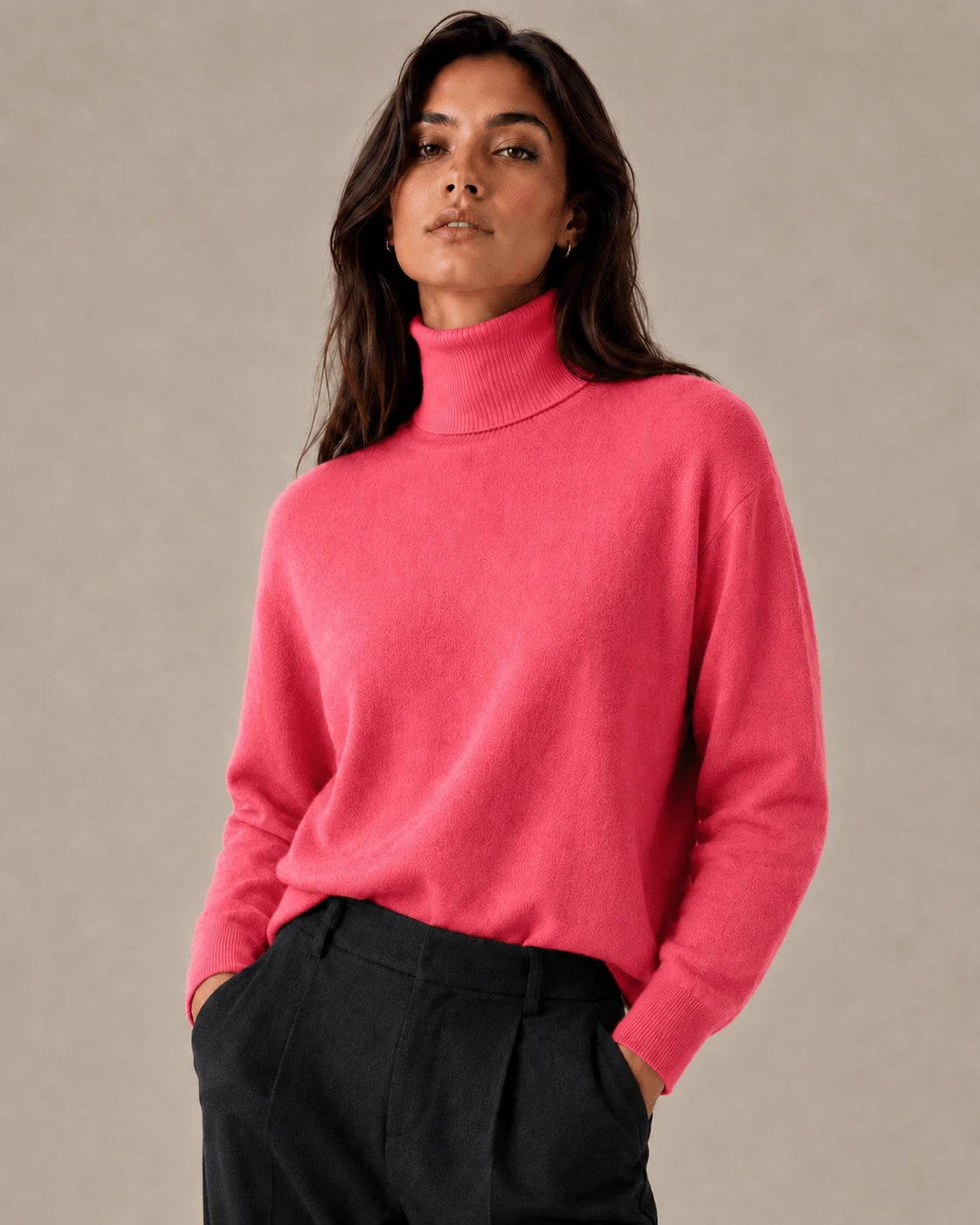 Red High Neck Sweater