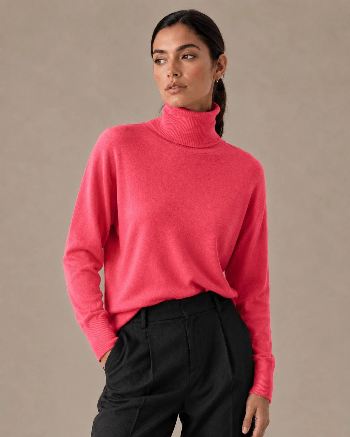Red High Neck Sweater