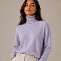 Purple High Neck Sweater