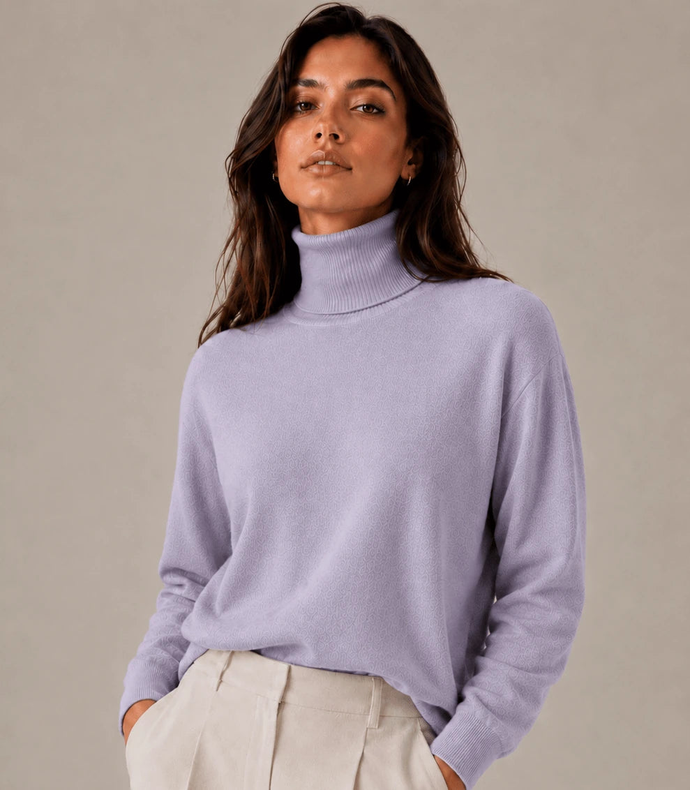 Purple High Neck Sweater
