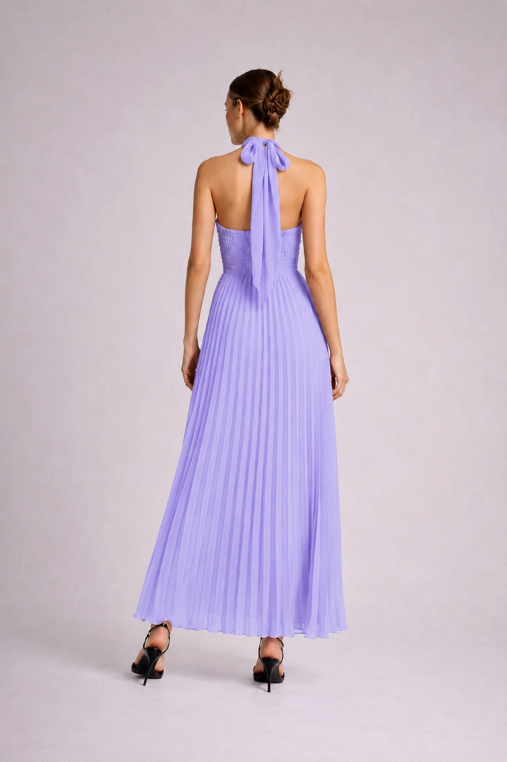 Pleated Halter Dress – Rosa